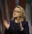 Hillary Clinton fala durante um evento em Washington  Foto: AP