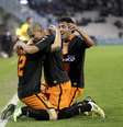 <p>Valencia festeja gol marcado pelo paraguaio Valdez</p>  Foto: EFE