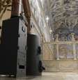 Cavaletes na Capela Sistina, no Vaticano. 8/03/2013  Foto: Osservatore Romano / Reuters