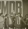 <p>Franco Montoro (centro), Orestes Quércia (esq.) e Fernando Henrique Cardoso (dir.), em evento do PMDB. Os dois primeiros foram governador e vice nas primeiras eleições diretas em 1982</p>  Foto: Reprodução