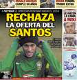 <p>Capa desta quinta do jornal Sport informa que Neymar teria recusado oferta do Santos</p>  Foto: Sport / Reprodução