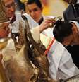 Magdi Allam ao ser batizado por Bento XVI durante missa no Vaticano no dia 22 de março de 2008  Foto: AFP
