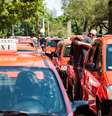 <p>Após as mortes, taxistas em Porto Alegre fizeram vários protestos por segurança e Justiça</p>  Foto: Diogo Sallaberry/LLPhoto Press / Futura Press