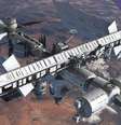 <p>Concepção artística mostra o espectrômetro magnético instalado na Estação Espacial Internacional</p>  Foto: AP