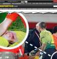 Imagem de jornal espanhol mostra o joelho ensanguentado de Mascherano  Foto: Sport / Reprodução