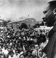 <p>Martin Luther King durante discurso pró-direitos humanos em Selma, Alabama (EUA), em 1965</p>  Foto: Getty Images 