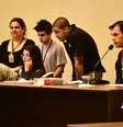<p>O juiz José Augusto Nardy Marzagão se prepara para iniciar o julgamento dos 26 PMs</p>  Foto: Fernando Borges / Terra