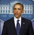 Barack Obama, em pronunciamento à imprensa após as explosões em Boston  Foto: AP