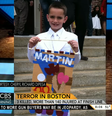 Reprodução da rede CBS mostra uma foto de Martin Richard  Foto: Reprodução