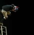 <p>Schaar, 13 anos, quase conseguiu subir no pódio do Big Air em Foz do Iguaçu</p>  Foto: Mauro Pimentel / Terra
