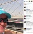 <p>Em foto de rede social, Barrichello posa no circuito do Sakhir, onde participa da transmissão de prova</p>  Foto: Instagram / Reprodução