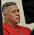 <p>Ex-policial Bola chorou no primeiro dia de seu julgamento no Fórum de Contagem, em Minas Gerais</p>  Foto: Renata Caldeira/TJ-MG / Divulgação