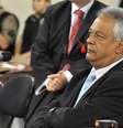 <p>Ex-delegado depõe no julgamento de Bola, no fórum de Contagem</p>  Foto: Renata Caldeira/TJ-MG / Divulgação