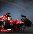 <p>Massa bateu sua Ferrari no terceiro treino livre em M&ocirc;naco</p>  Foto: Getty Images 