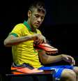 <p>Antes de se apresentar à Seleção Brasileira, Neymar participou do lançamento de sua nova chuteira no Rio de Janeiro</p>  Foto: Mauro Pimentel / Terra