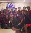 A atriz está acompanhando a chegada de Neymar ao Barcelona  Foto: Reprodução