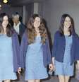 As seguidoras de Charles Manson Susan Atkins (esq.), Patricia Krenwinkel (centro) e Leslie Van Houten chegam a corte para sessão de julgamento em 20 de agosto de 1970  Foto: AP