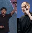 CEO da chinesa Xiaomi imita estilo de Steve Jobs em detalhes que vão da roupa ao modelo de apresentação  Foto: Reprodução / Getty Images 