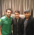 <p>Fred posa com Ronaldo e assessor de imprensa</p>  Foto: Twitter