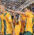 <p>Bresciano abriu o placar da vitória australiana, logo aos 16min da primeira etapa</p>  Foto: Getty Images 