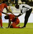<p>Haitianos arrancaram aplausos da torcida, mas não conseguiram virar o jogo contra a Itália</p>  Foto: Daniel Ramalho / Terra