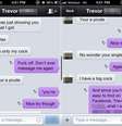 <p>Troca de mensagens entre Trevor e a jovem, usuária do site Lets' Date</p>  Foto: Reprodução