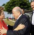 <p>Dilma e Blatter se encontraram no RJ nesta sexta</p>  Foto: Reuters