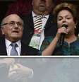 <p>Blatter foi vaiado ao lado da presidente Dilma Rousseff na abertura da Copa das Confedera&ccedil;&otilde;es</p>  Foto: Ricardo Matsukawa/Terra
