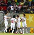 <p>Gol do Japão foi muito comemorado pelos torcedores brasileiros</p>  Foto: Marcelo Pereira / Terra