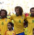 <p>Seleção perfilada para o hino: momento de emoções na Copa das Confederações</p>  Foto: Getty Images 