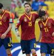 <p>Zagueiro Sergio Ramos (centro) foi o melhor jogador da primeira fase da Copa das Confederações segundo índice da Fifa</p>  Foto: Daniel Ramalho / Terra