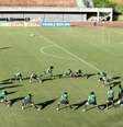 <p>Jogadores da Seleção Brasileira realizam último treino antes da partida contra a Itália; treinamento não contou com presença de torcida</p>  Foto: Ricardo Matsukawa / Terra