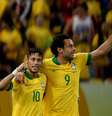<p>Fred e Neymar atordoaram os espanhóis: três gols e futebol de alto nível</p>  Foto: Ricardo Matsukawa / Terra