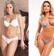 Modelo antes e depois de drenagem que a fez perder 6 cm de cintura  Foto: Divulgação