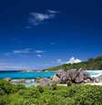 <p>A ilha de La Digue fica a 43 quilômetros de Mahé e é uma das  principais de Seychelles</p>  Foto: Divulgação