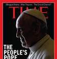 "Chifres subliminares" aparecem com a sobreposição da foto do Papa sobre o logotipo da revista  Foto: Time / Reprodução