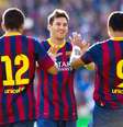 <p>Messi foi um dos poucos titulares no confronto deste sábado</p>  Foto: EFE