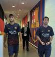 <p>Neymar e Messi irão enfrentar o Santos nesta sexta</p>  Foto: Getty Images 