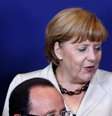 <p>Presidente da França, François Hollande, e chanceler da Alemanha, Angela Merkel,  também pediram às tropas ucranianas que suspendam a ofensiva contra posições rebeldes</p>  Foto: Yves Herman / Reuters