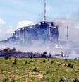 Torre de lançamento fica destruída após acidente com o VLS-1  Foto: Agência Brasil