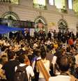 <p>Manifestantes acampados em frente à Câmara dos Vereadores protestam em apoio à suspensão da CPI dos Ônibus</p>  Foto: Fernando Frazão / Agência Brasil