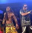 Os rappers Lil Wayne e 2 Chainz, que atualmente excursionam juntos pelos EUA com o colega T.I.  Foto: Getty Images 