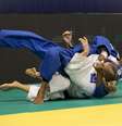 Érika Miranda aplica ippon Sundberg nas quartas de final  Foto: Leandra Benjamin/MPIX/Fotocom / Divulgação