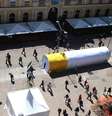 <p>No Dia Nacional de Combate ao Fumo, um cigarro de 15 metros foi montado em frente ao Mercado Público, para conscientizar a população das consequências do fumo</p>  Foto: Prefeitura Municipal de Porto Alegre / Anselmo Cunha