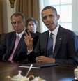 Obama falou à imprensa durante um encontro com parlamentares americanos na Casa Branca  Foto: AP