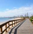 Comece desbravar Punta del Este pela Playa Mansa, a orla principal da cidade onde fica o famoso hotel Conrad e o cassino  Foto: Shutterstock