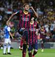 Neymar deixou sua marca com apenas cinco minutos de jogo  Foto: AFP