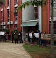 Grupo protestou na Unicamp na manhã desta terça-feira por "omissão" da universidade na morte de Denis Casagrande  Foto: Rose Mary de Souza / Especial para Terra
