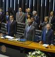 <p>Barbosa participou, ao lado da presidente Dilma,  da sessão solene para comemorar os 25 anos da Constituição</p>  Foto: Valter Campanato / Agência Brasil