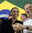 <p>Marina e Campos, ao anunciarem a "aliança programática"</p>  Foto: Reuters